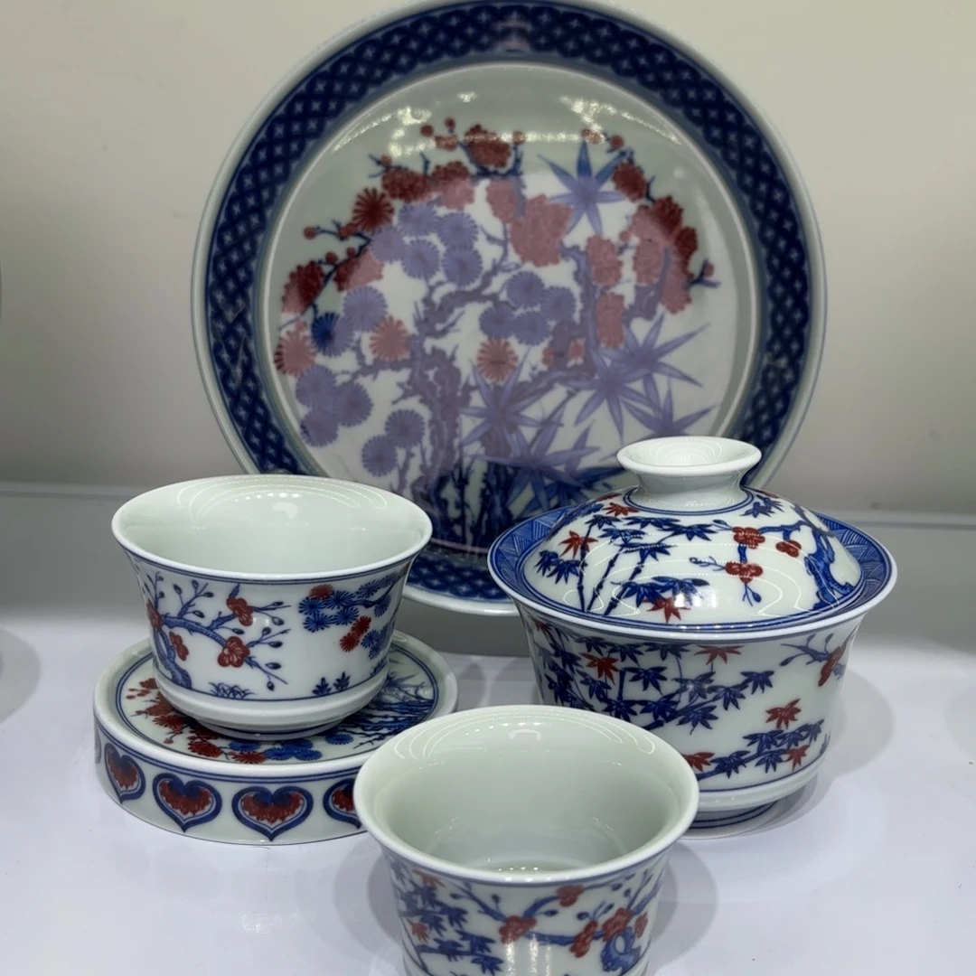 猪***^景德镇陶瓷五件套无礼盒