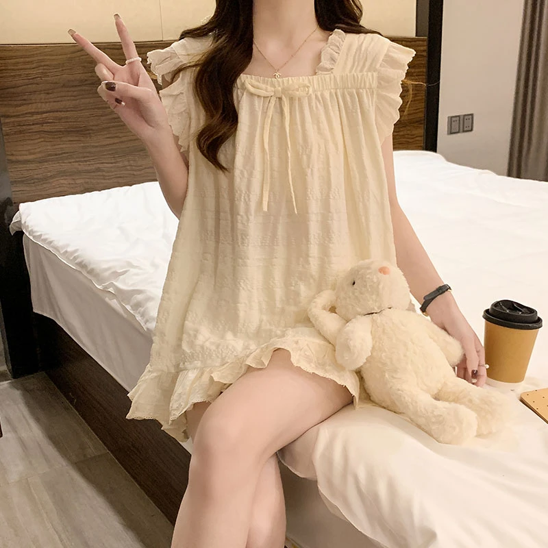 【Lucky优选】睡衣女夏季薄款云朵棉甜美无袖新款家居服两件套装