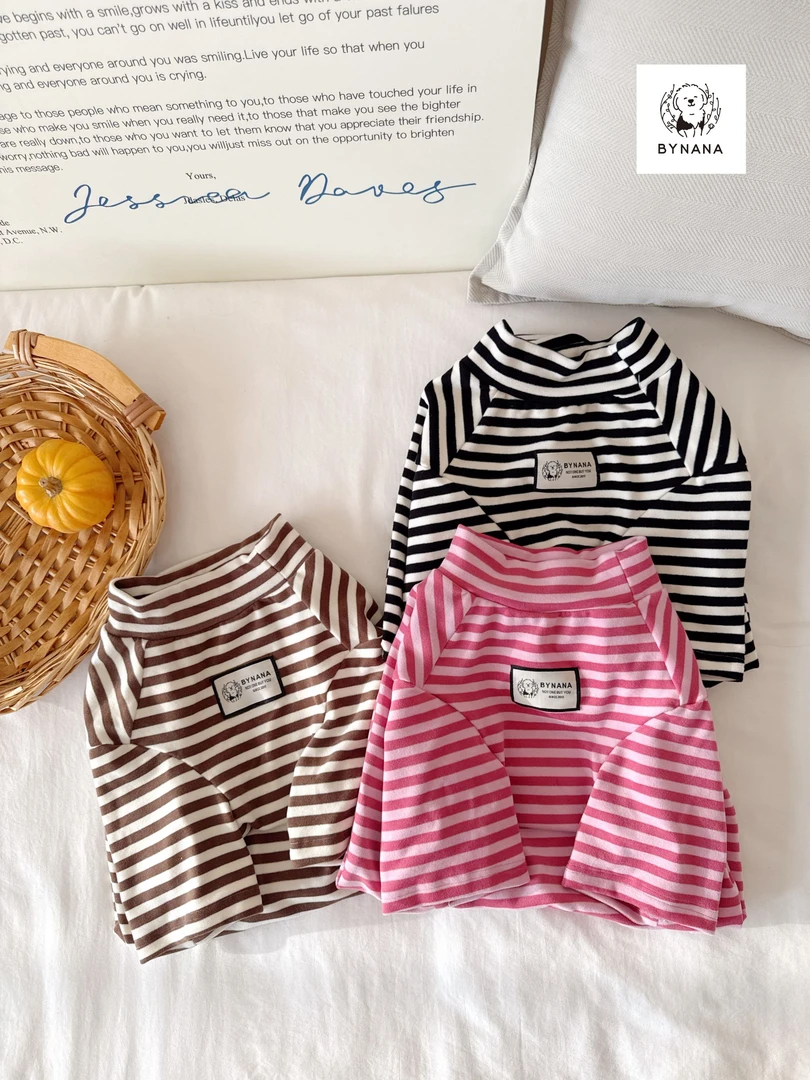 挚娜宠物 大狗条纹打底衫 秋冬款澳绒衣服 舒适保暖衣服 340g奥绒