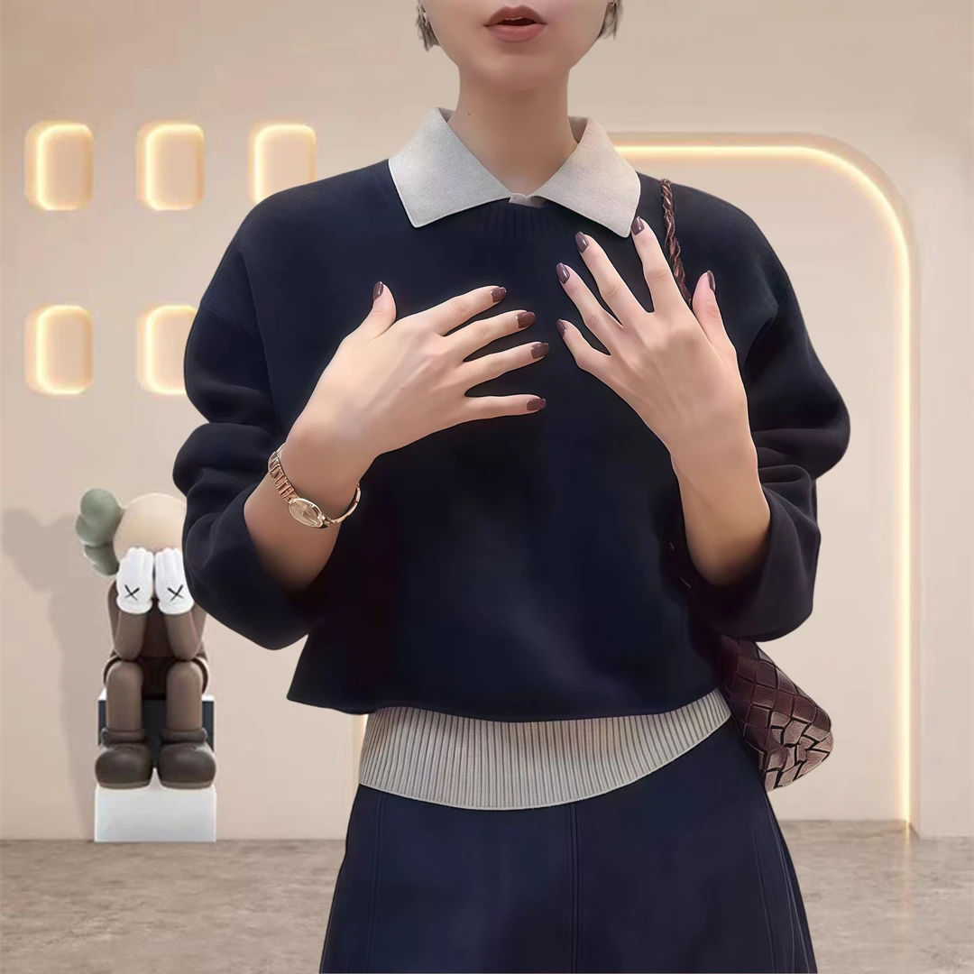 千金清冷感贵系衣服休闲长袖针织衫秋装女款爆款2025新款时髦上衣