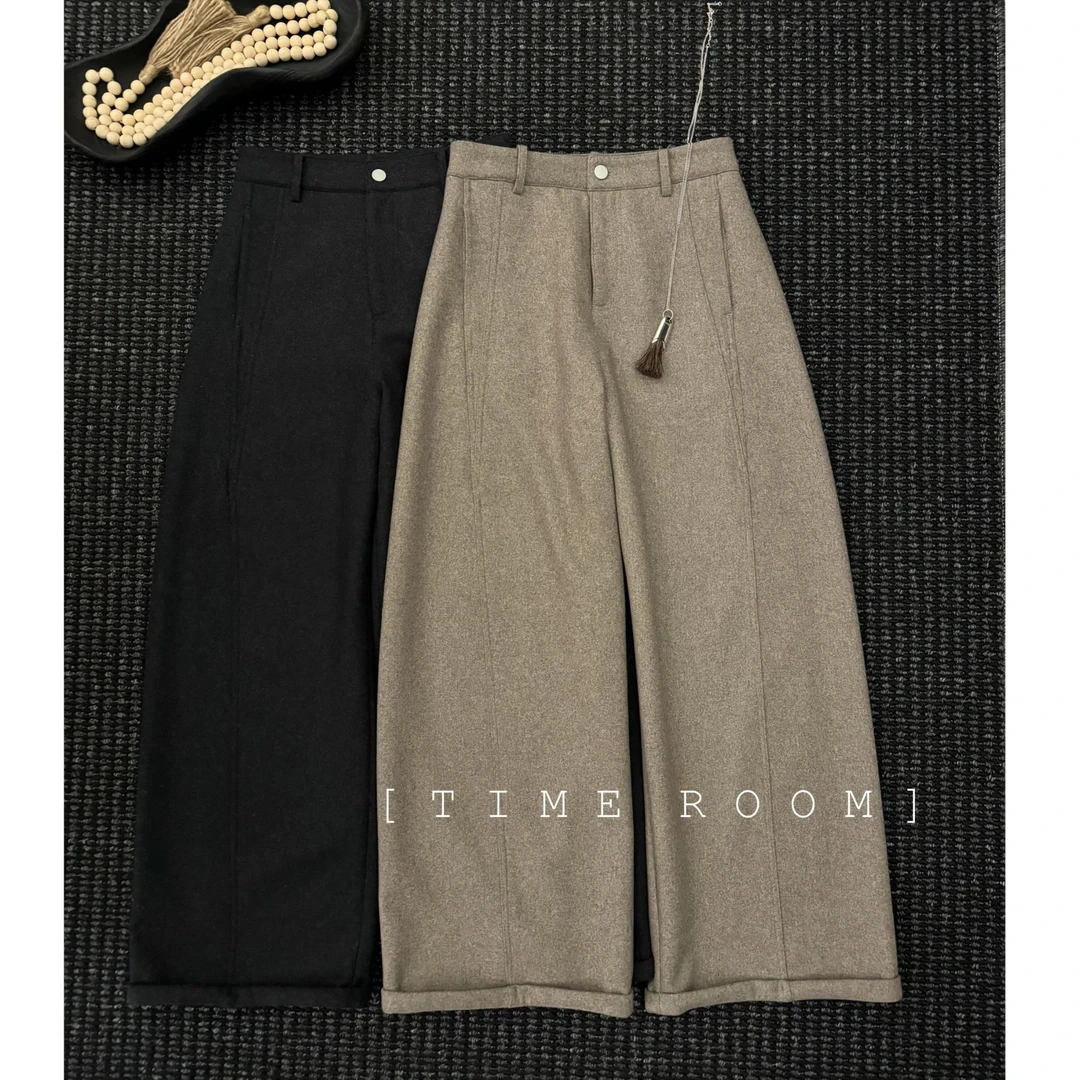 TIME ROOM 【暖调松弛】2025冬季新款羊毛休闲裤