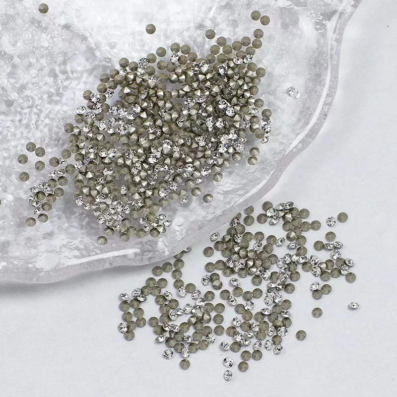 美甲钻超闪尖底钻白色堆钻DIY配件K9水钻美甲饰品溜缝钻