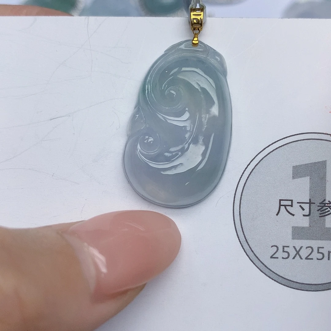翡翠18K金镶嵌颈饰天然翡翠a货 百元以上9米证书费自理