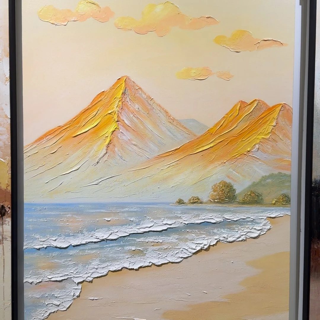 慕***紫竖款纯手绘油画作品