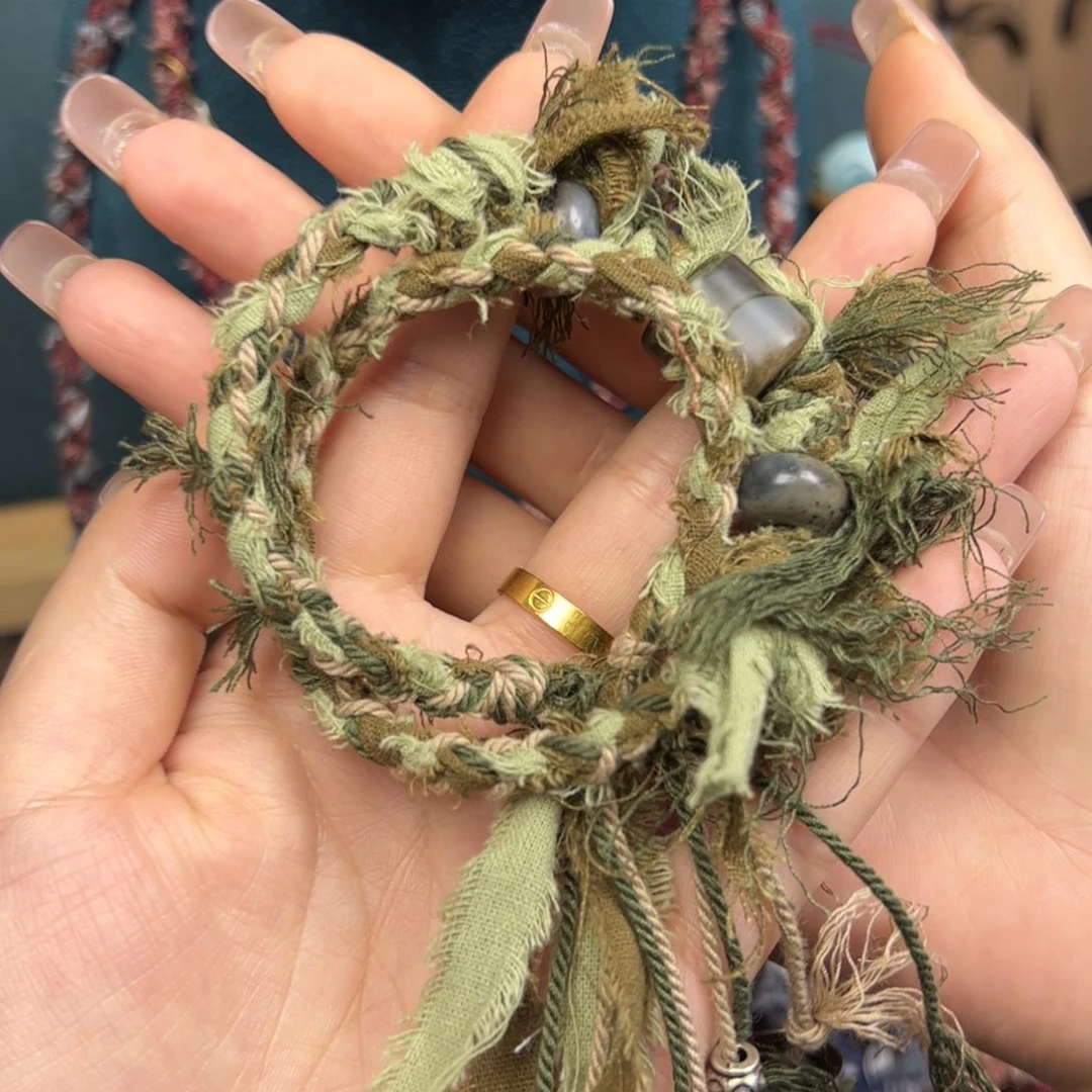 大理石磁石玛瑙双圈手绳