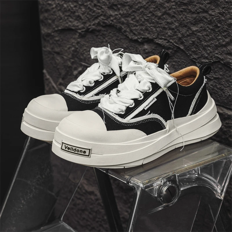 【明星同款】绷带厚底运动帆布鞋增高透气男女款潮流大头复古休闲鞋