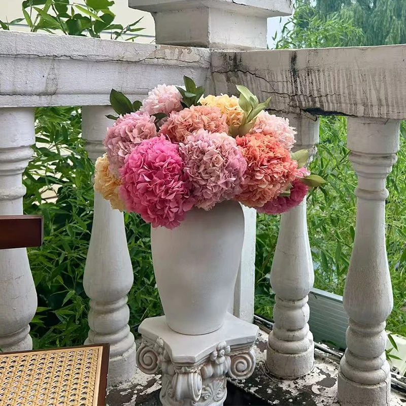 Joyflower粉色浪漫白瓷花瓶永不凋谢的鲜花绣球花高级感家居装饰