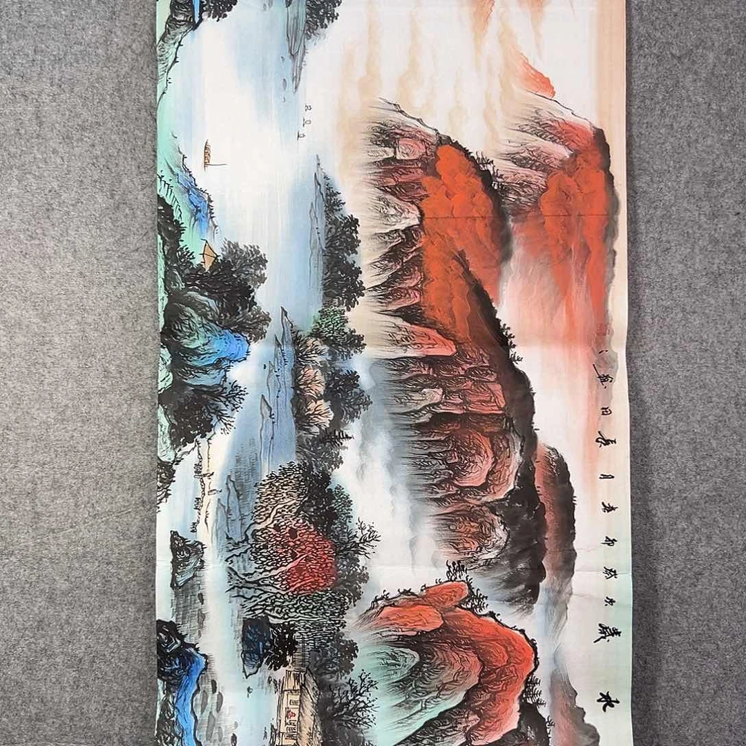 国画531 花鸟在树丛的顶端鸣叫叫声响