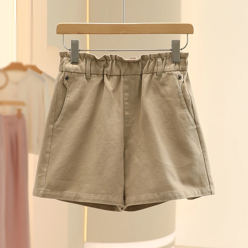 旗舰【E】小个子阔腿宽松百搭花苞短裤2025早春专柜撤柜品牌女装