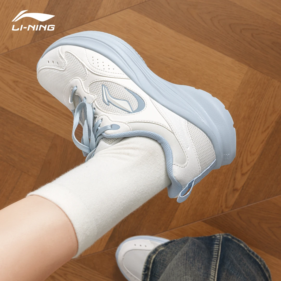 李宁轻风v2女款跑步鞋2025秋季蓝色清新软底减震跑鞋舒适运动鞋