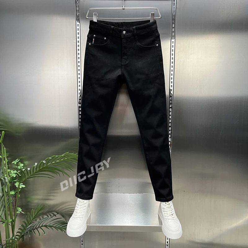 【高端】小脚裤秋季黑武士休闲牛仔裤微弹韩式休闲拉链潮流百搭男裤
