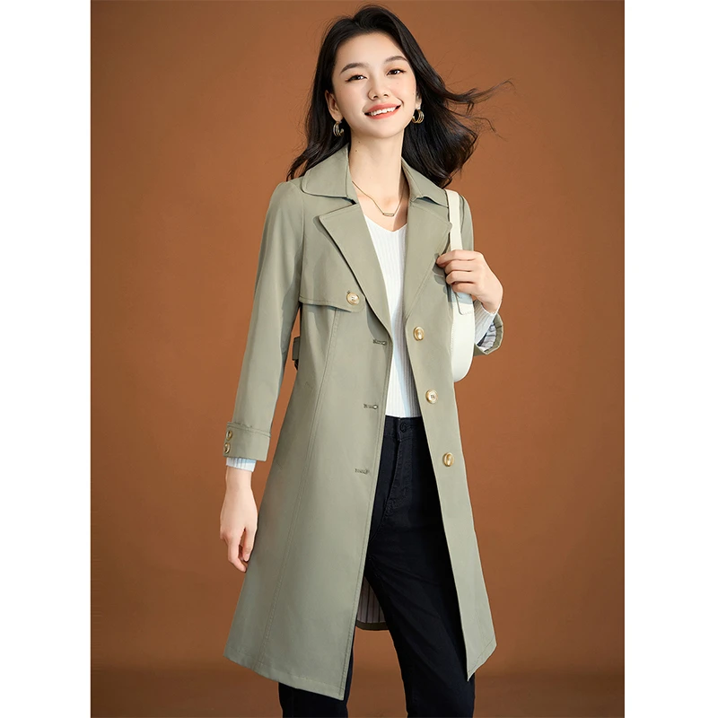 优雅新款气质时尚大气减龄休闲收腰显瘦风衣24220-LS