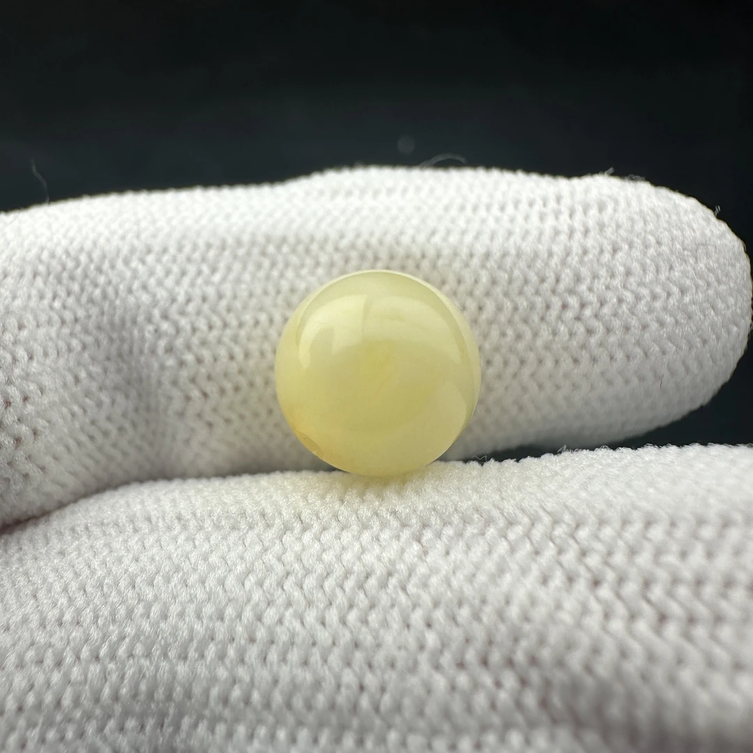 A3557天然原矿蜜蜡 白蜜圆珠9.7mm 一物一图假一罚十