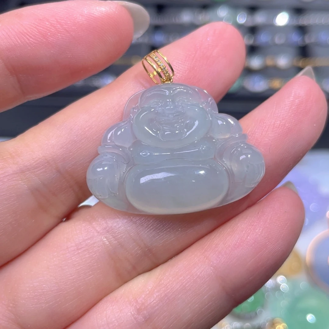 颈饰18K金镶嵌翡翠翡翠