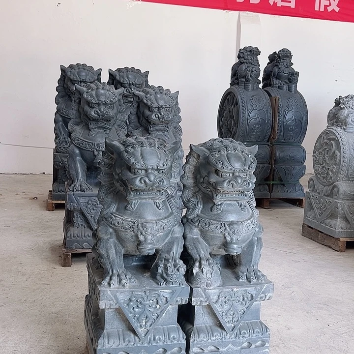 石材青石狮子摆件