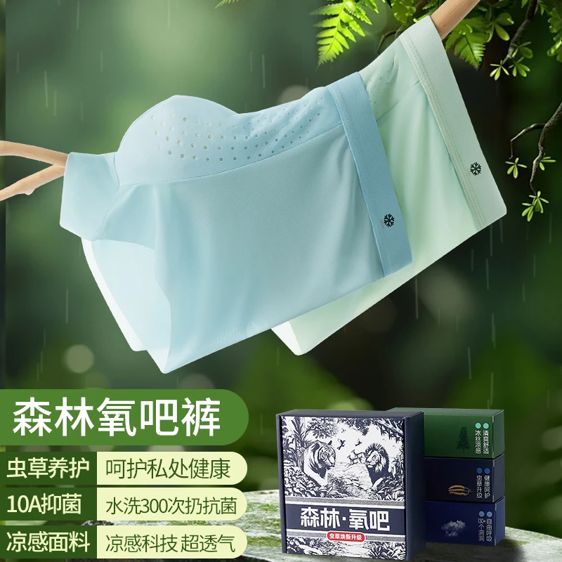【虫草养护】欧若风10A抗菌冰丝无痕凉感透气加肥加大夏季男士内裤