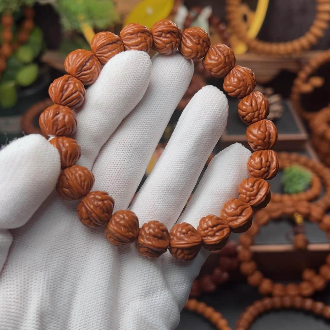 吊坠桃核V*P1.4顶货双脊龙手串