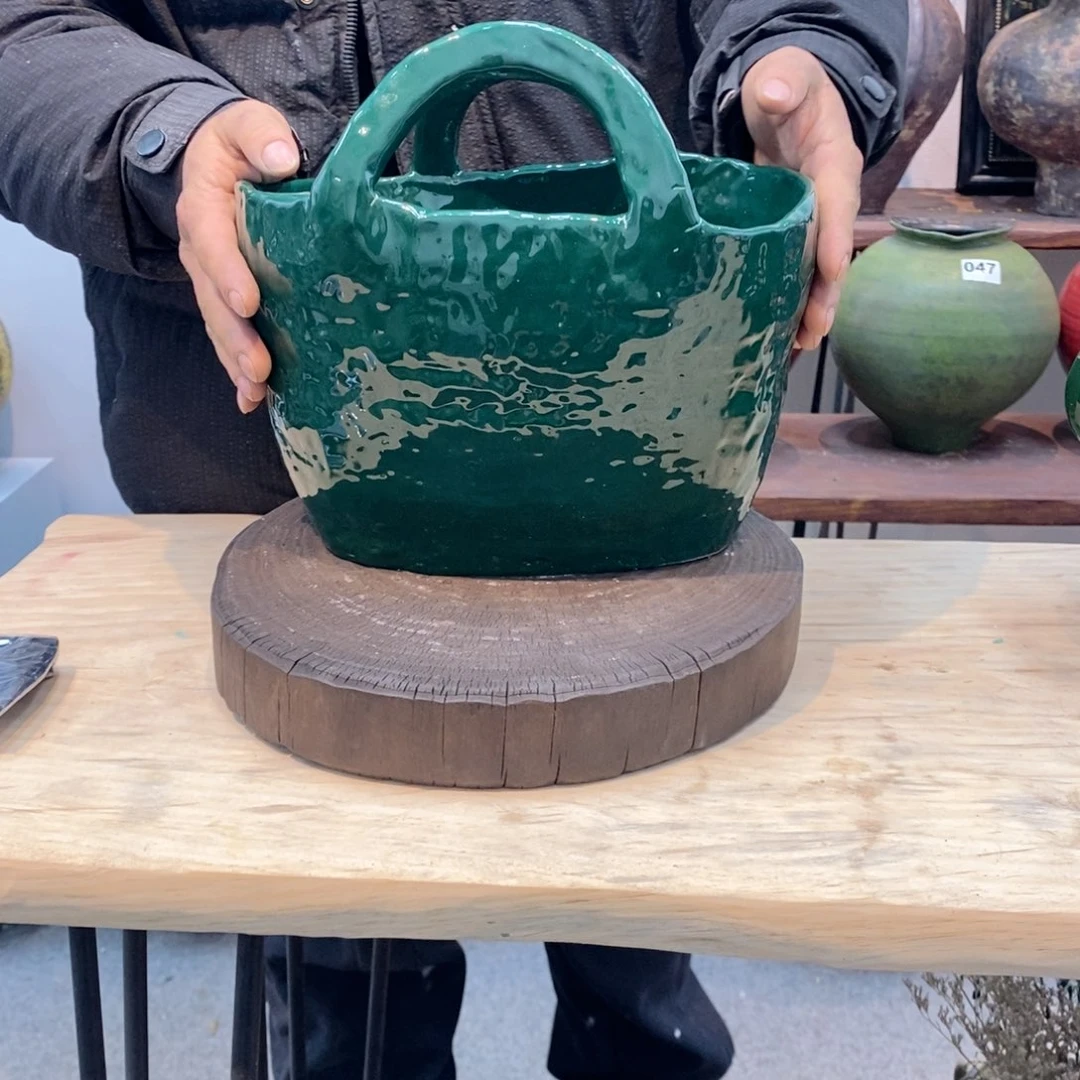 瓶仟**凡景德镇手工花器 盘泥 微瑕