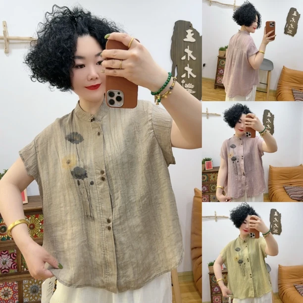 【木木推荐】1511#印花立领上衣