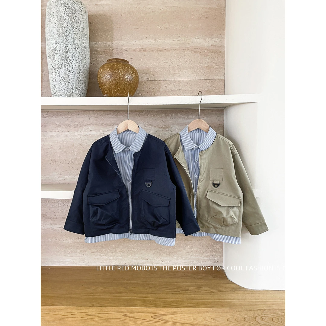 【现现】童装男儿童百搭休闲假两件外套2025春秋新款MMY831043