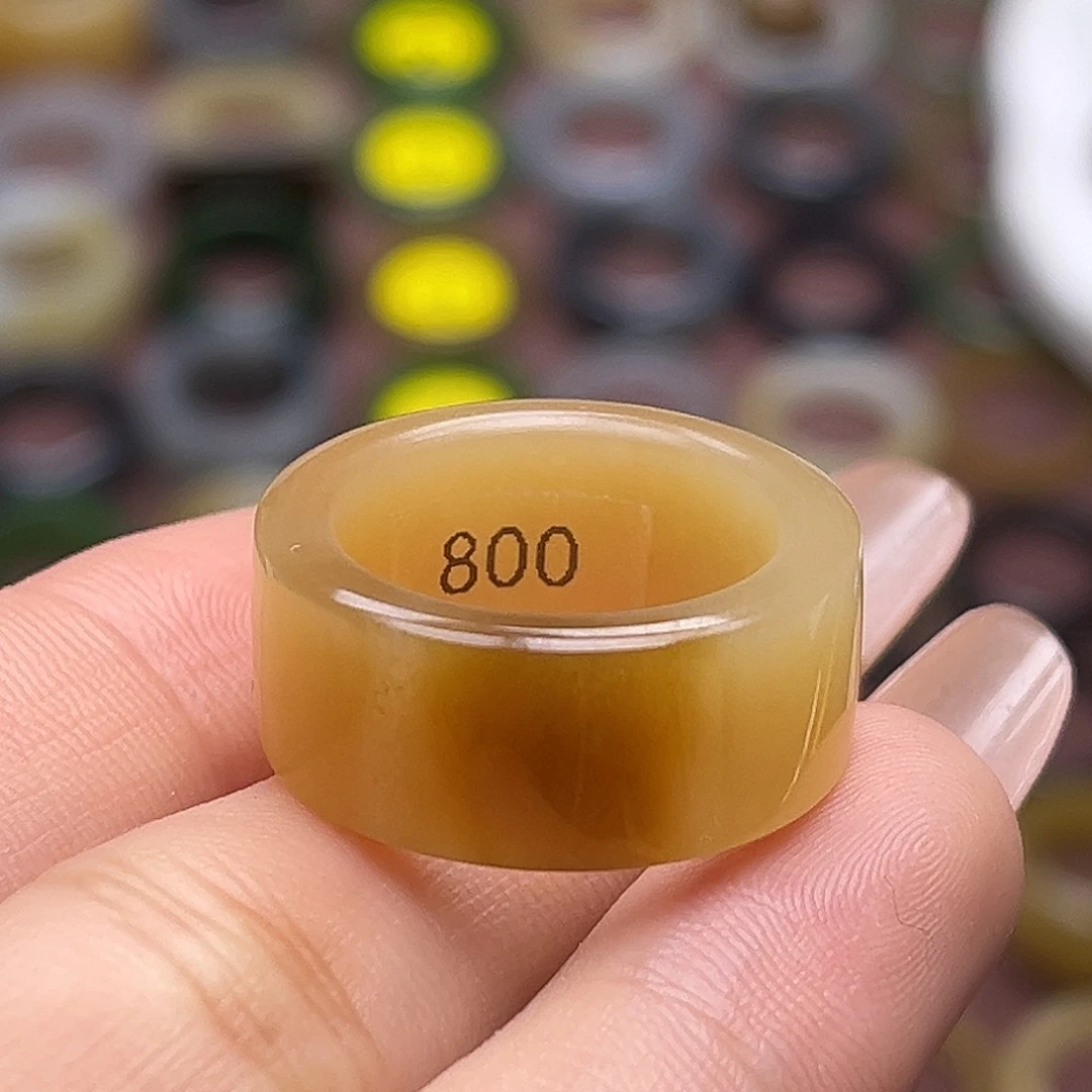 和田玉未镶嵌戒指17.4焦糖布丁