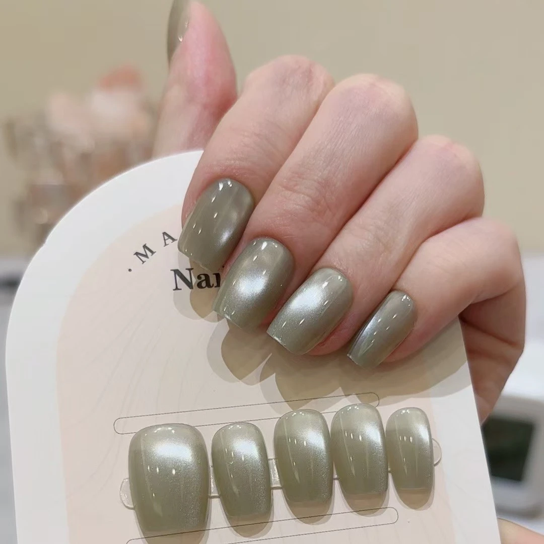 绿萝猫眼手工穿戴甲