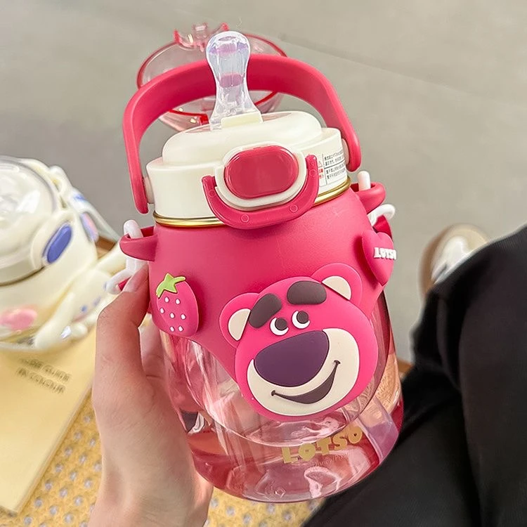 草莓可爱的熊熊大肚女生大容量2024新款高颜值可爱学生儿童水壶