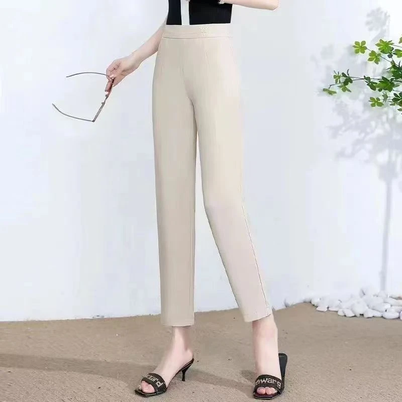 2025春季现款松紧高腰显瘦直筒裤032