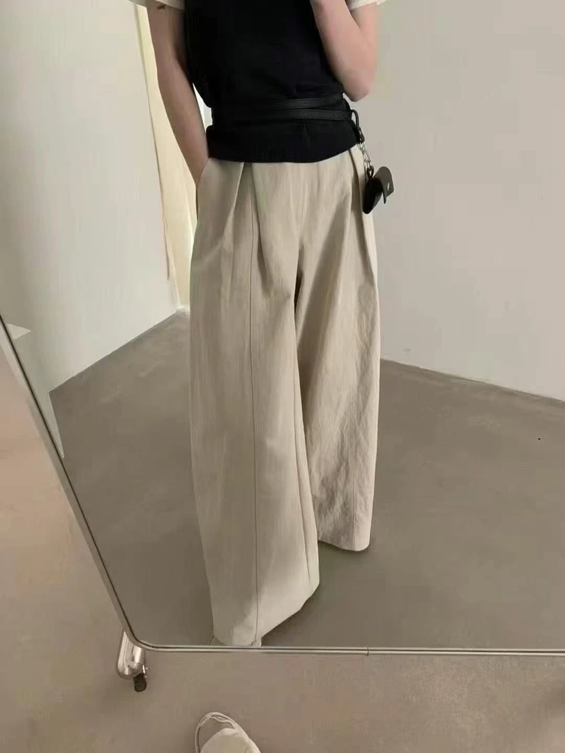 【yinzi严选】无敌显瘦阔腿裤2025夏季韩系垂感休闲裤