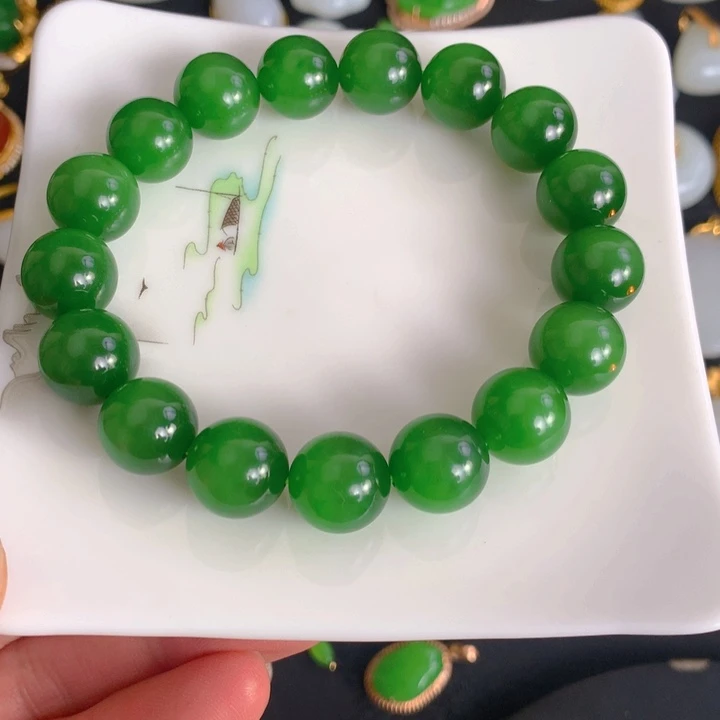 和田玉（碧玉）珠子未镶嵌