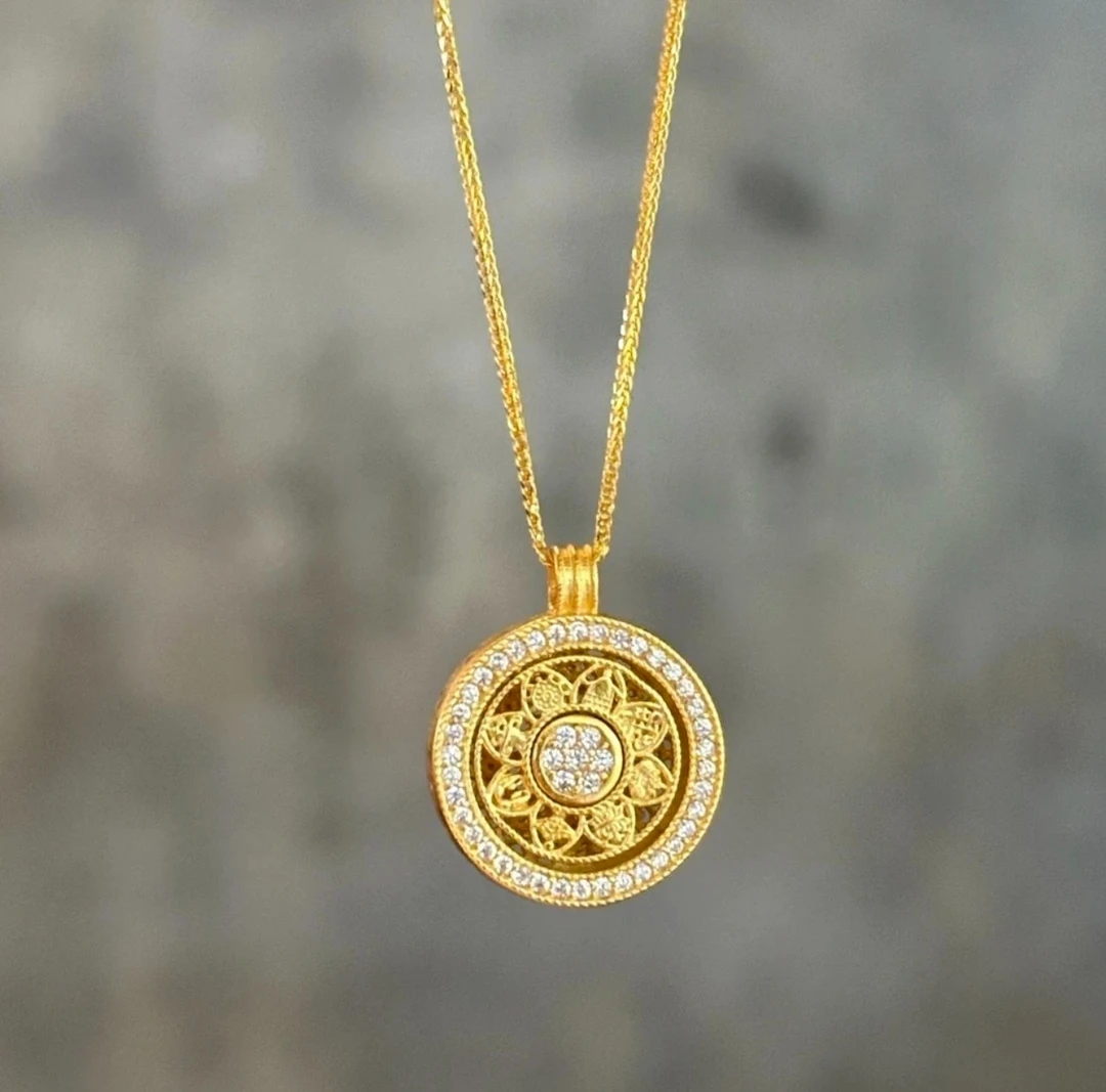 【轻奢V金】金色镀K金罗盘项链