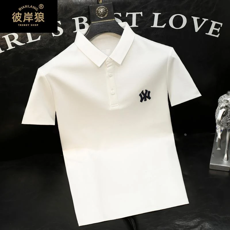 POLO衫男士青年修身高街时尚帅气短袖轻奢高端2025夏季新款T恤潮