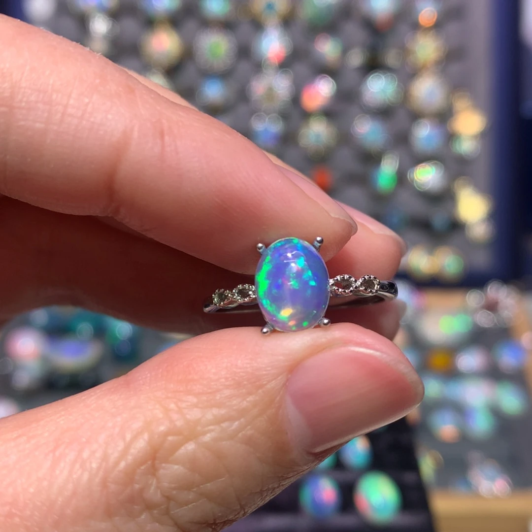 银S925镶嵌欧泊戒指款式