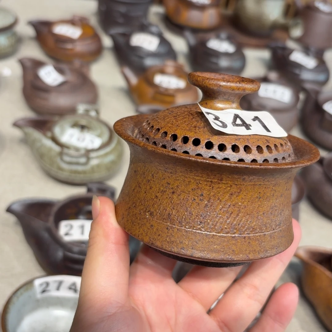 粗瓷茶具素胎无釉盖碗