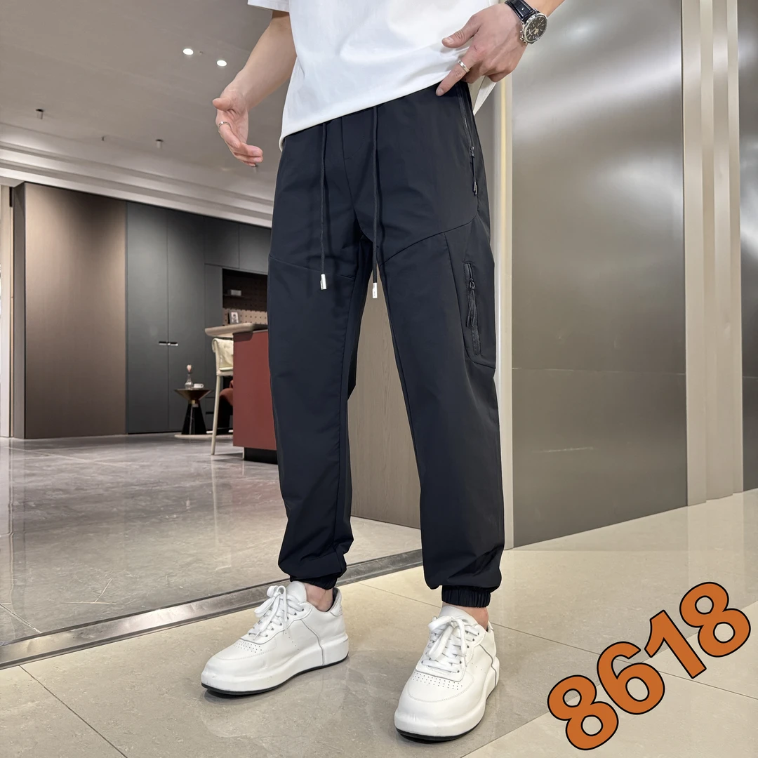 2025春秋新款冲锋裤子男士潮流净版弹力软壳户外防风防束脚休闲裤