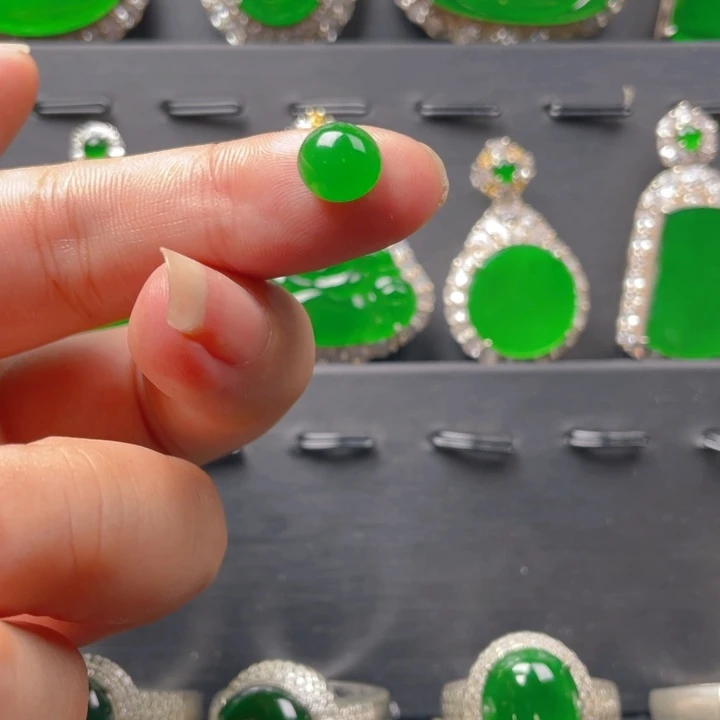 孩***爸翡翠戒指未镶嵌翡翠戒面