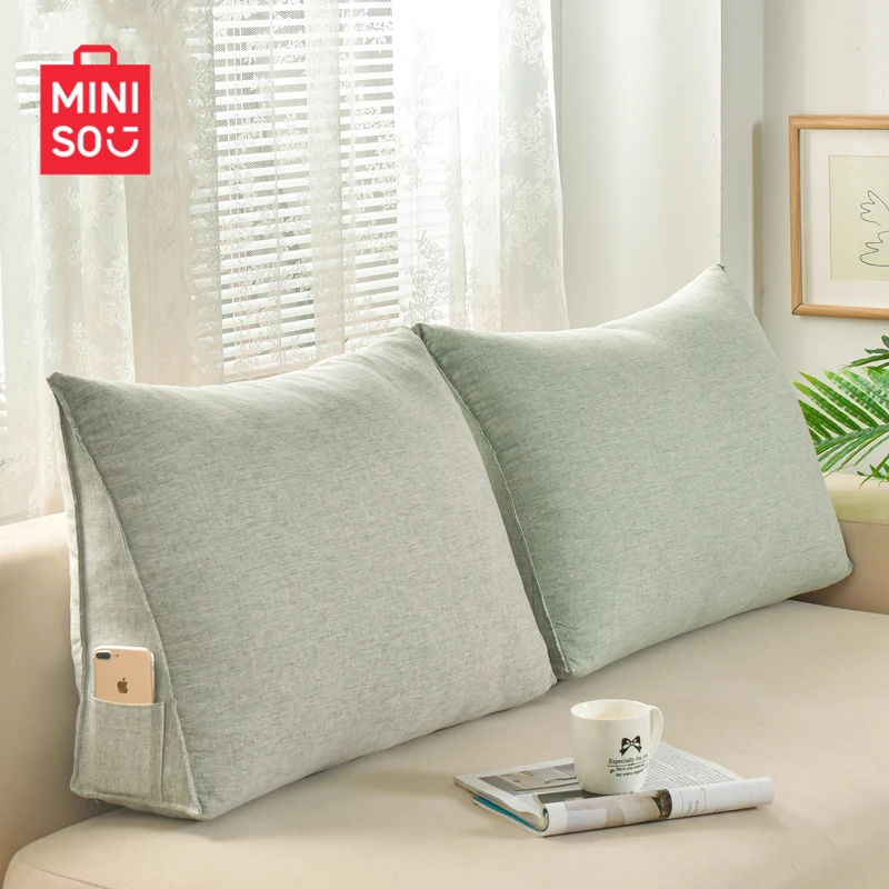名创优品三角靠垫床头软包靠背沙发护腰靠枕2026新款卧室棉麻腰靠