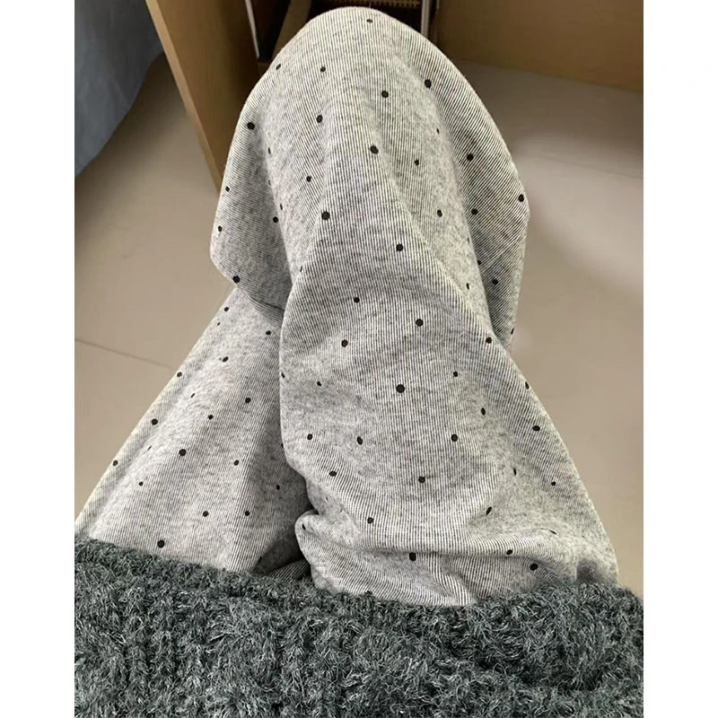 慵懒风垂感波点糯米裤早秋新款胖mm梨形身材宽松显瘦软糯休闲卫裤