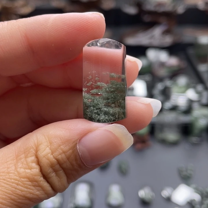 颈饰未镶嵌水晶绿幽灵吊坠定制