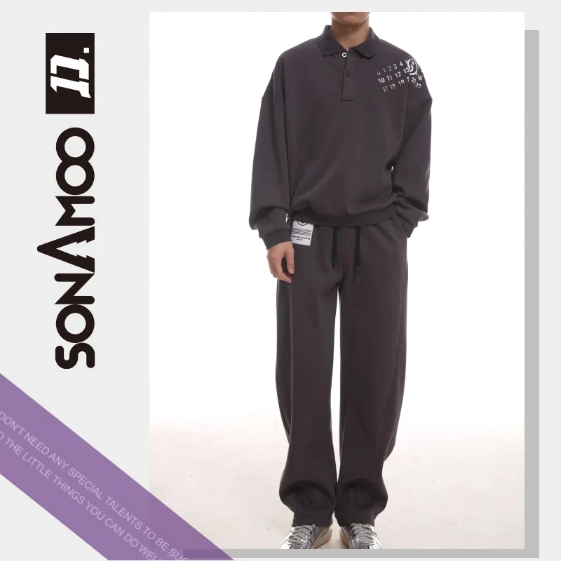 【清货福利】sonAmoo加绒卫衣套装百搭男士秋冬运动D15506
