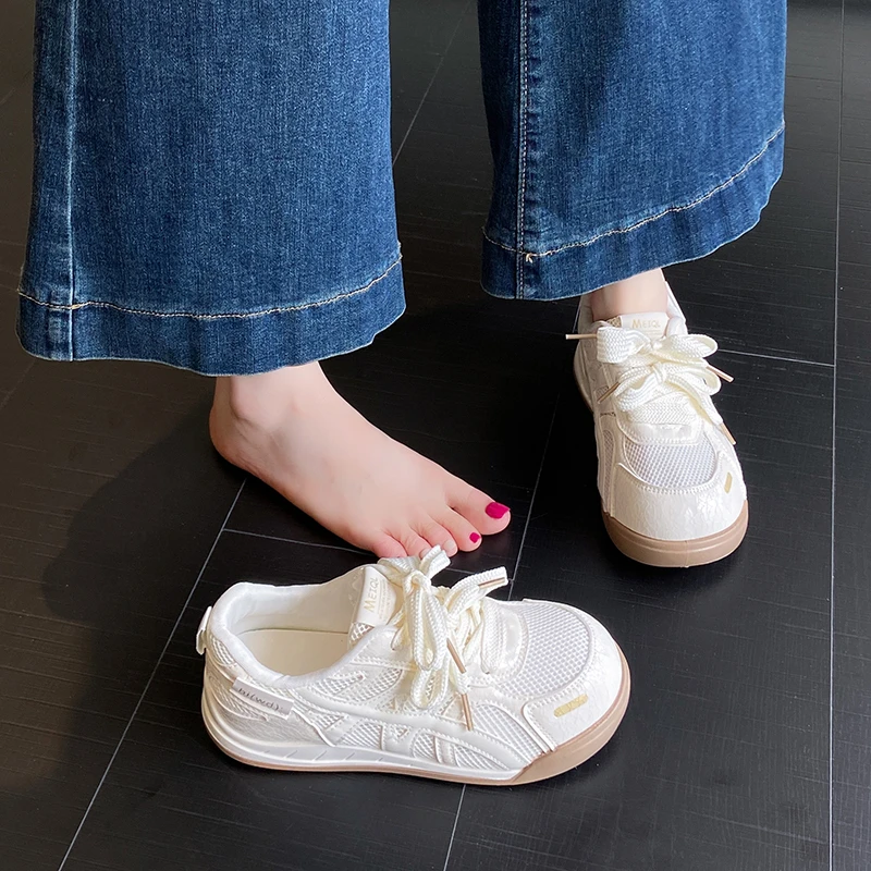 SHOEBOX鞋柜单网透气阿甘鞋女夏2025新款小众百搭休闲运动板鞋