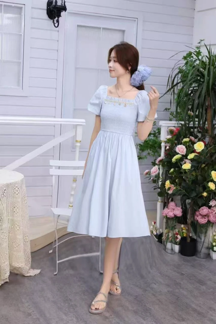 【编码762】夏季休闲法式显瘦气质小香风设计连衣裙