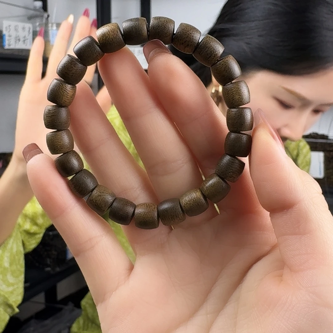 沉香香囊沉香白棋鼓珠单圈卡08发一沉水级