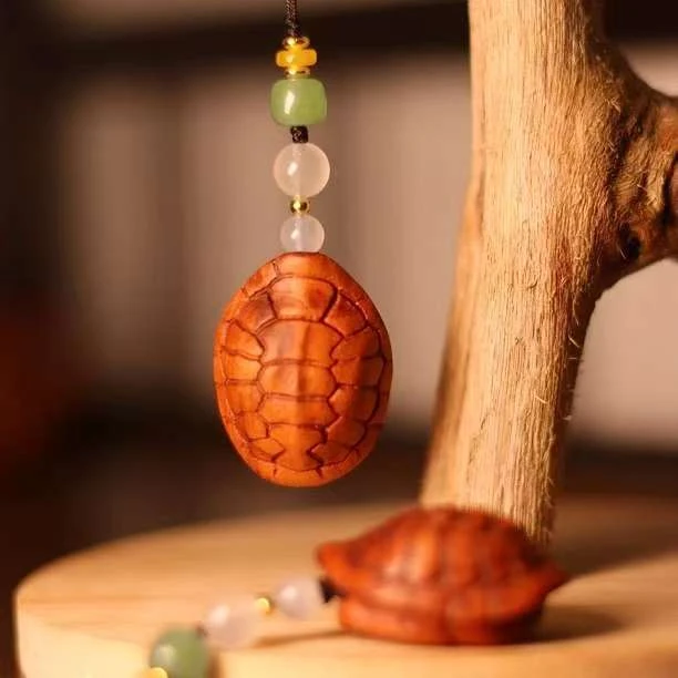 原木原色无漆无蜡富甲手把件文玩木雕摆件