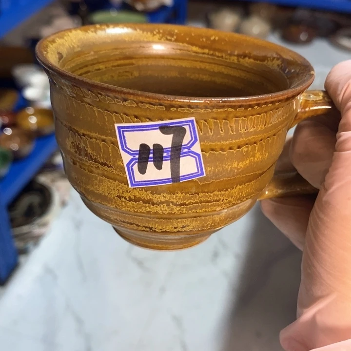 瓷片五厂黄金釉咖啡杯