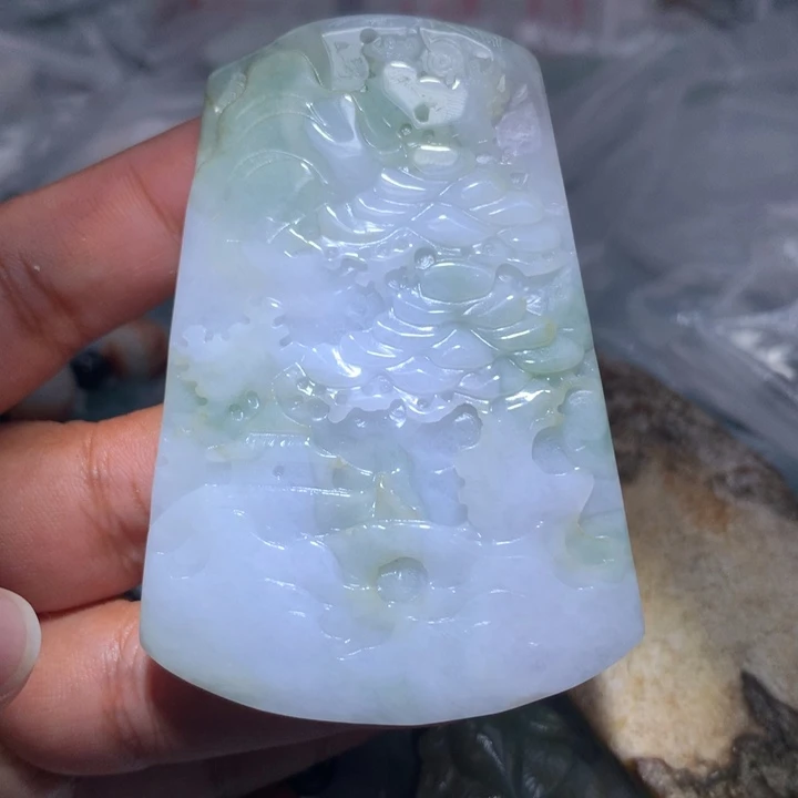 翡翠未镶嵌颈饰保真天然A货翡翠
