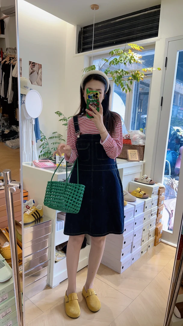 550-620拍这里春季连衣裙减龄复古背带裙