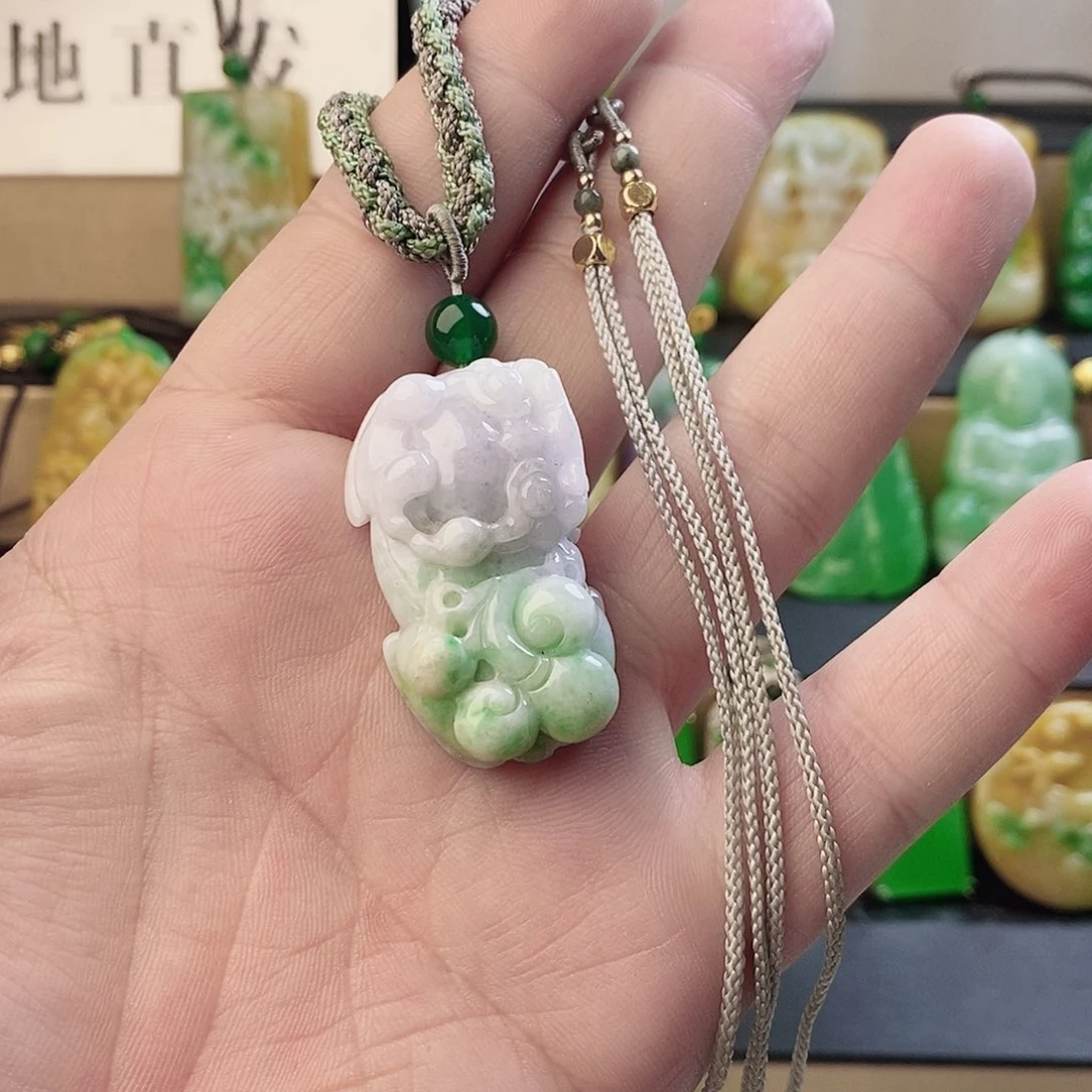 翡翠银S925镶嵌吊坠(赠链)