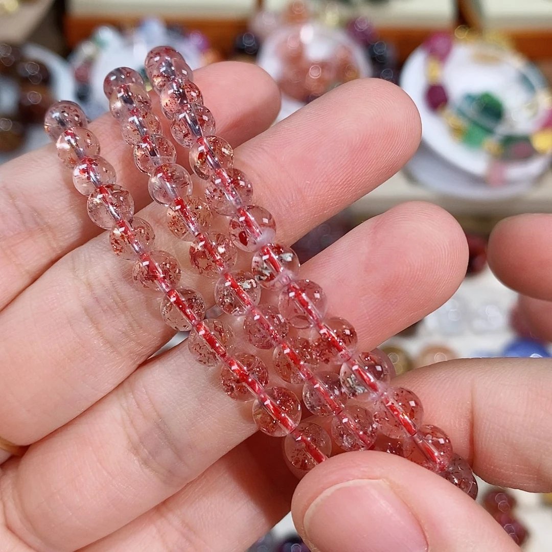 未镶嵌珠宝半成品发晶金草莓晶手链