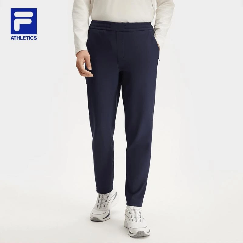 FILA/斐乐男士新款裤吧弹力舒适休闲运动健身直筒长裤A11M441610F